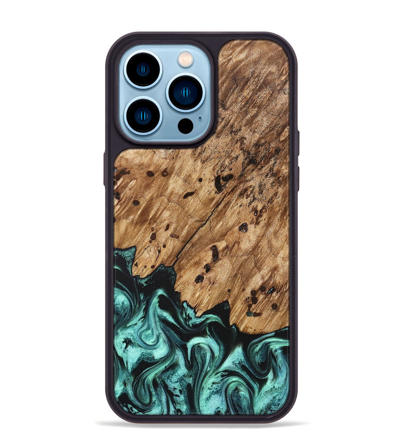 iPhone 14 Pro Max Wood Phone Case - Garland (Green, 822205)