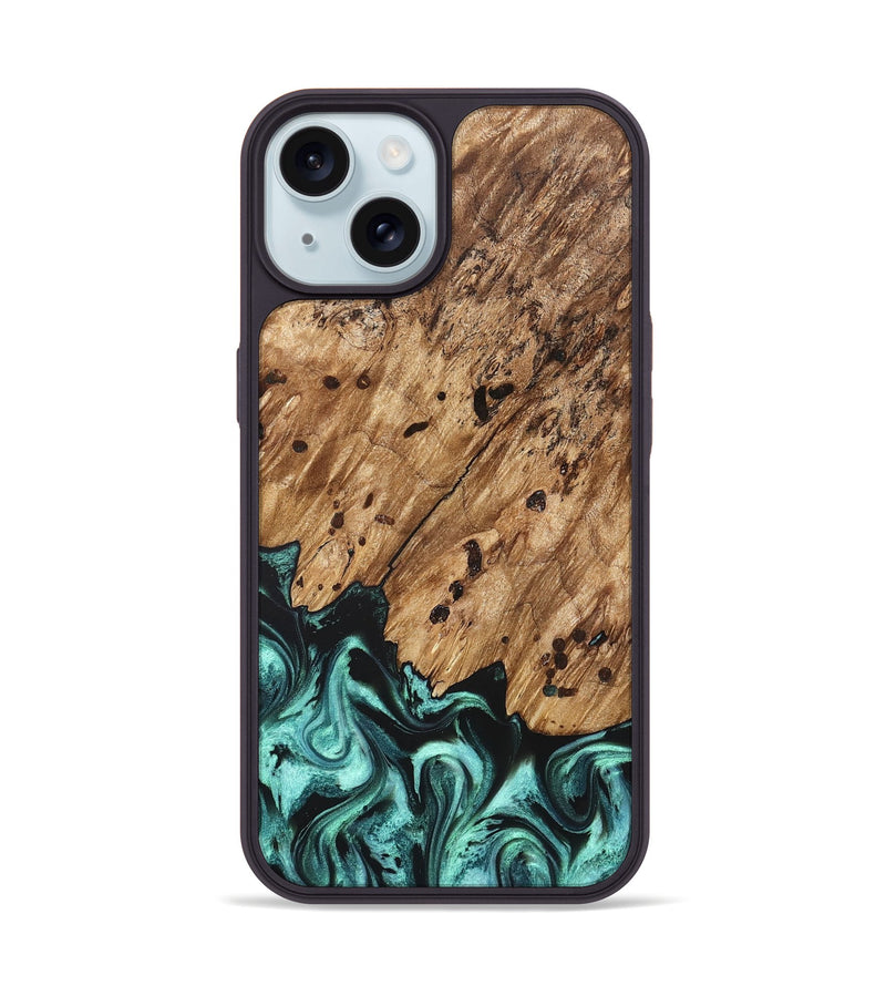iPhone 15 Wood Phone Case - Garland (Green, 822205)