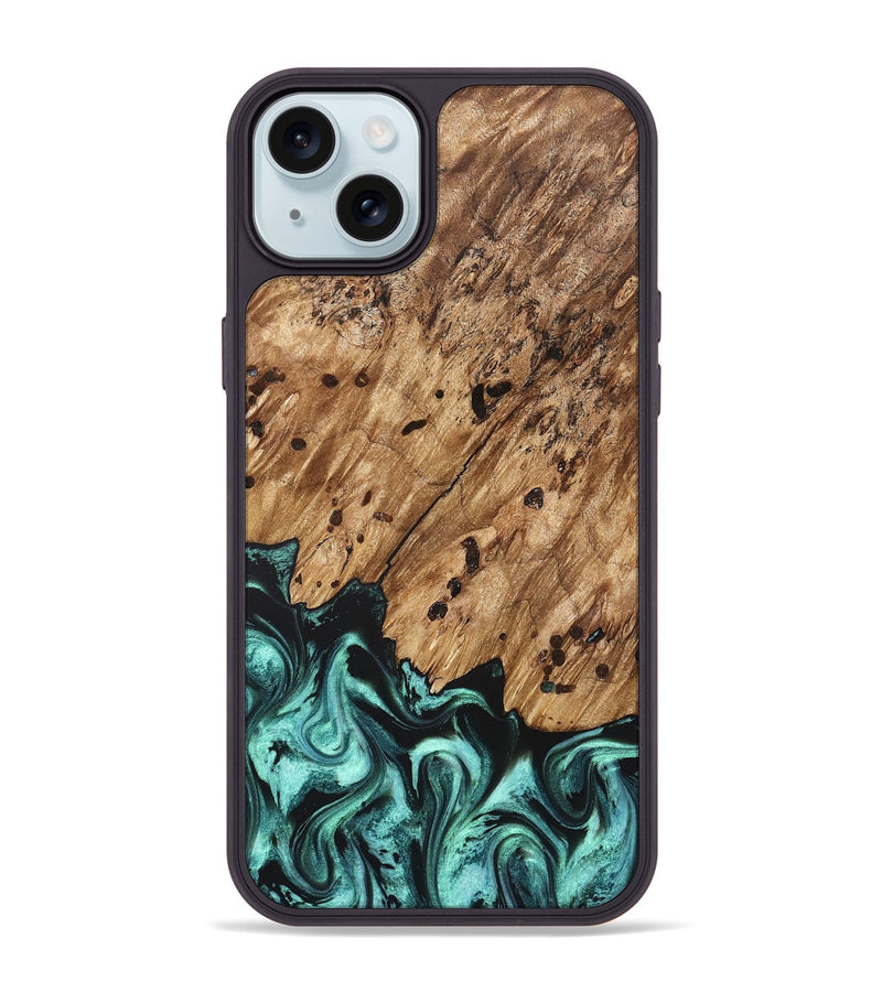 iPhone 15 Plus Wood Phone Case - Garland (Green, 822205)