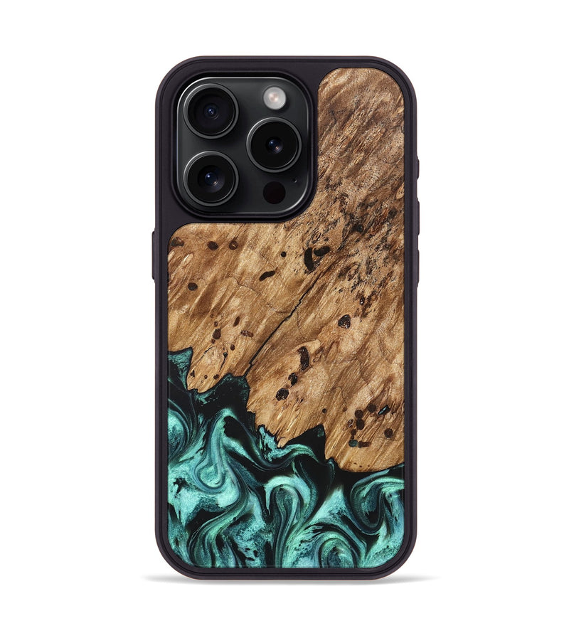 iPhone 15 Pro Wood Phone Case - Garland (Green, 822205)