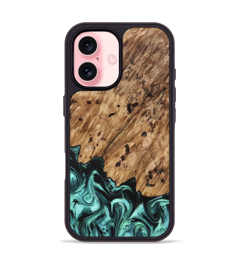 iPhone 16 Wood Phone Case - Garland (Green, 822205)