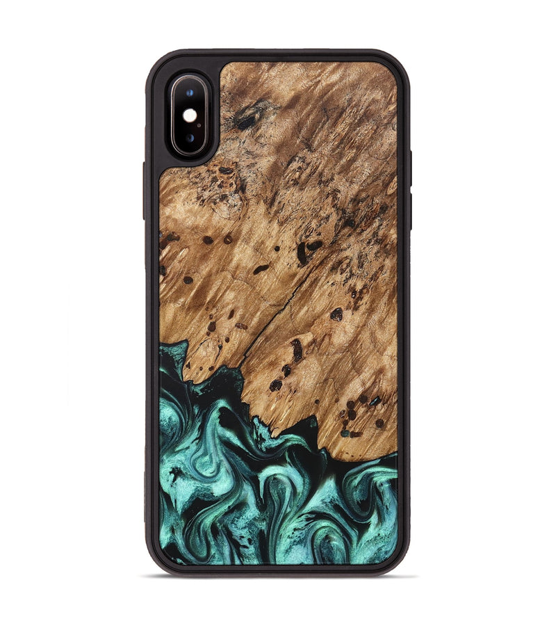 iPhone Xs Max Wood Phone Case - Garland (Green, 822205)
