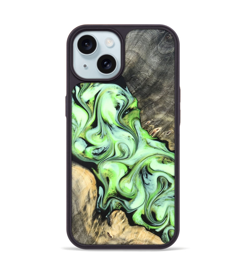 iPhone 15 Wood Phone Case - Ellie (Neon, 822206)