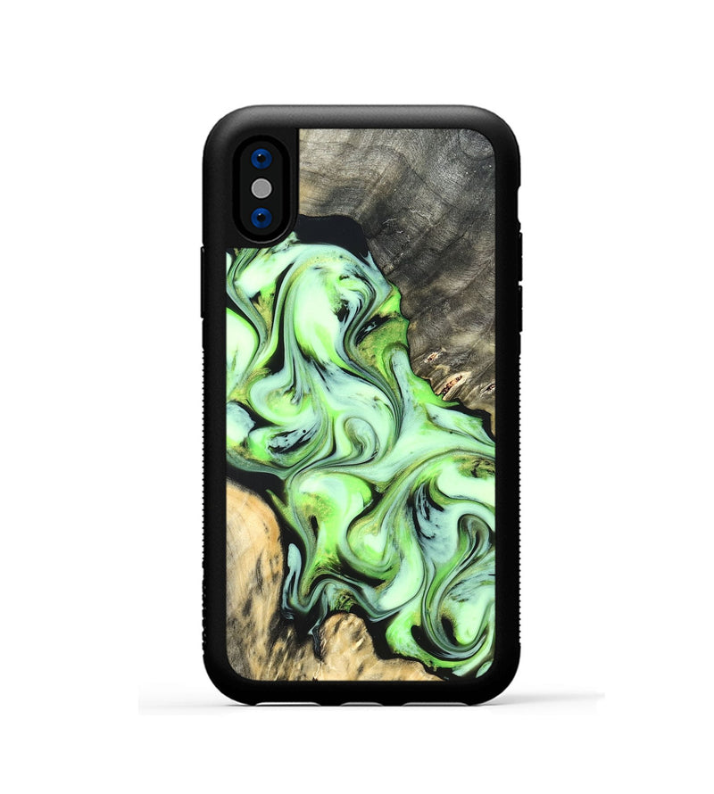 iPhone Xs Wood Phone Case - Ellie (Neon, 822206)