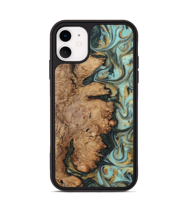 iPhone 11 Wood Phone Case - Noa (Green, 822207)