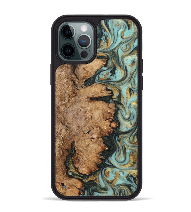 iPhone 12 Pro Max Wood Phone Case - Noa (Green, 822207)
