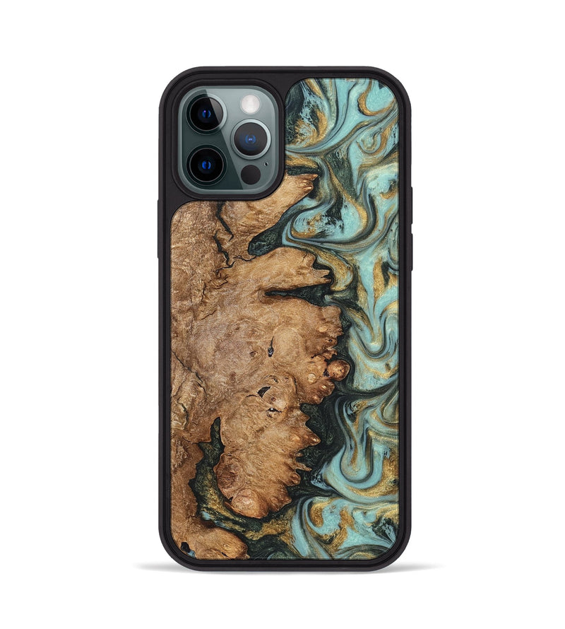 iPhone 12 Pro Wood Phone Case - Noa (Green, 822207)