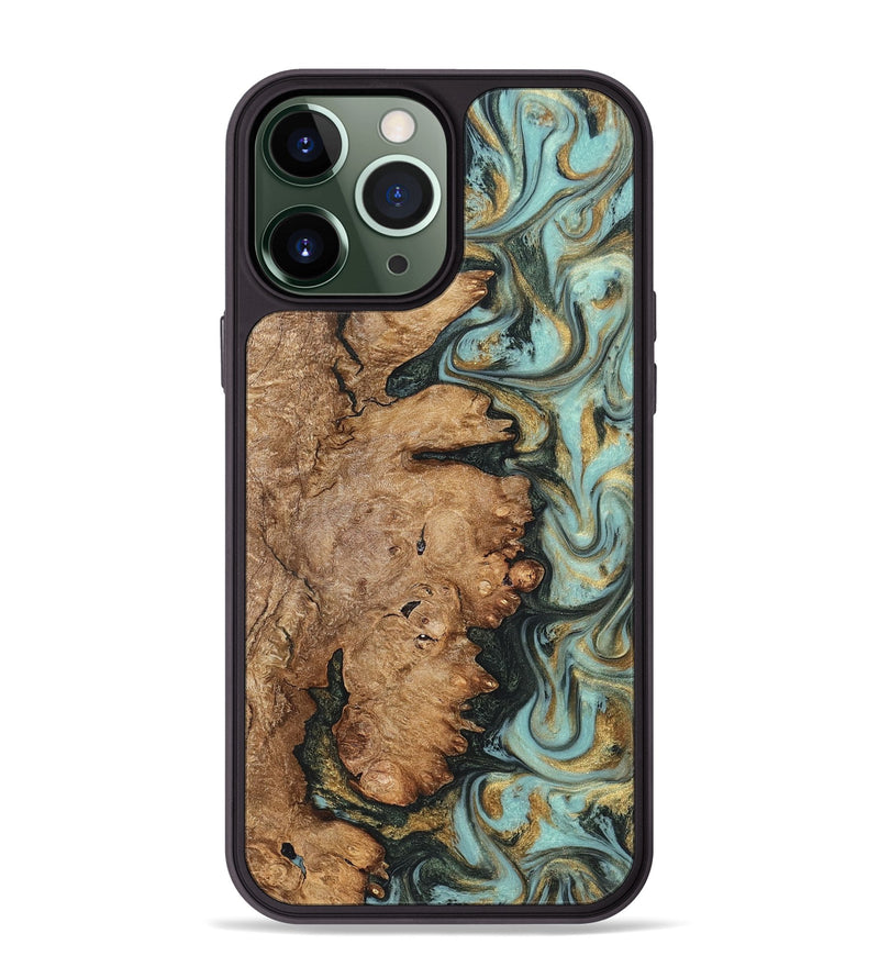 iPhone 13 Pro Max Wood Phone Case - Noa (Green, 822207)