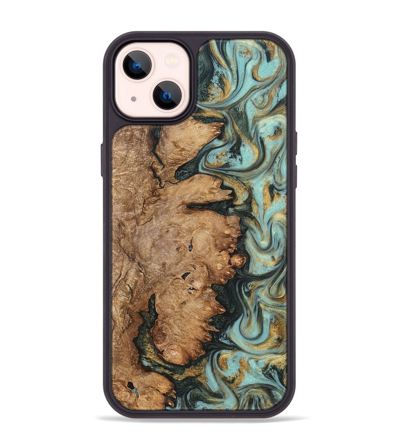 iPhone 14 Plus Wood Phone Case - Noa (Green, 822207)