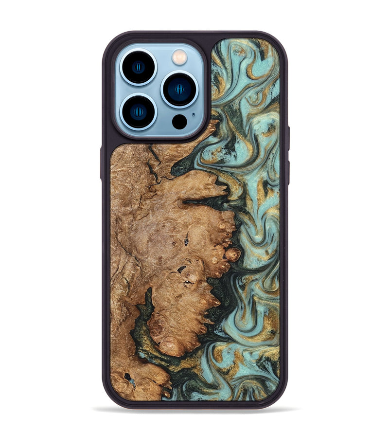 iPhone 14 Pro Max Wood Phone Case - Noa (Green, 822207)