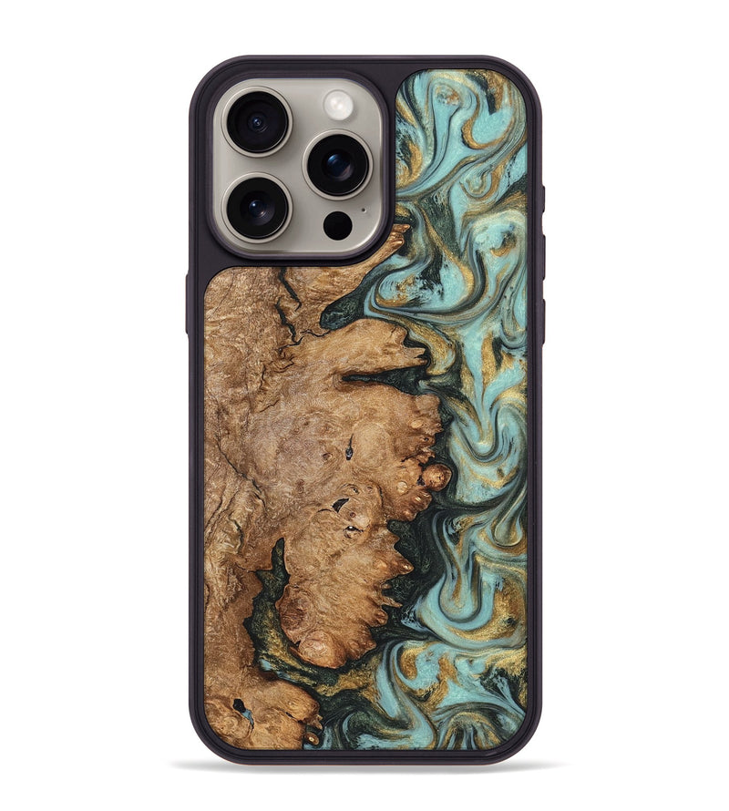 iPhone 15 Pro Max Wood Phone Case - Noa (Green, 822207)
