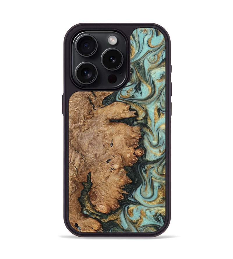 iPhone 15 Pro Wood Phone Case - Noa (Green, 822207)