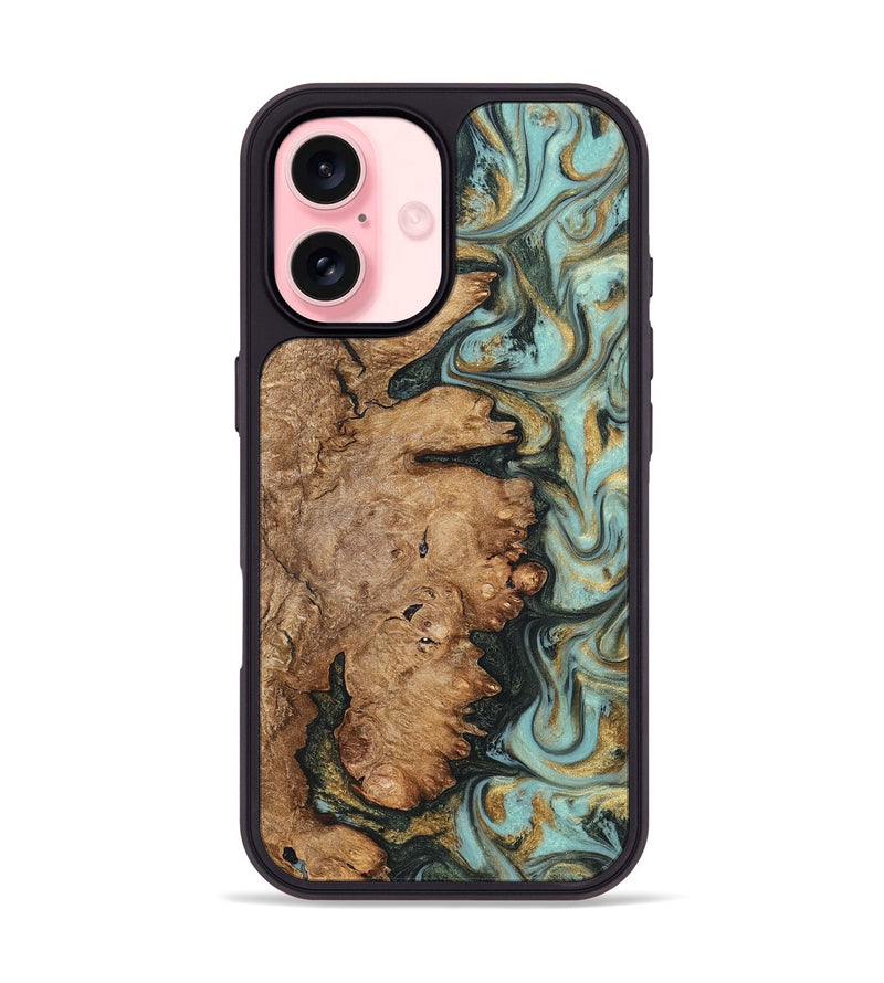 iPhone 16 Wood Phone Case - Noa (Green, 822207)