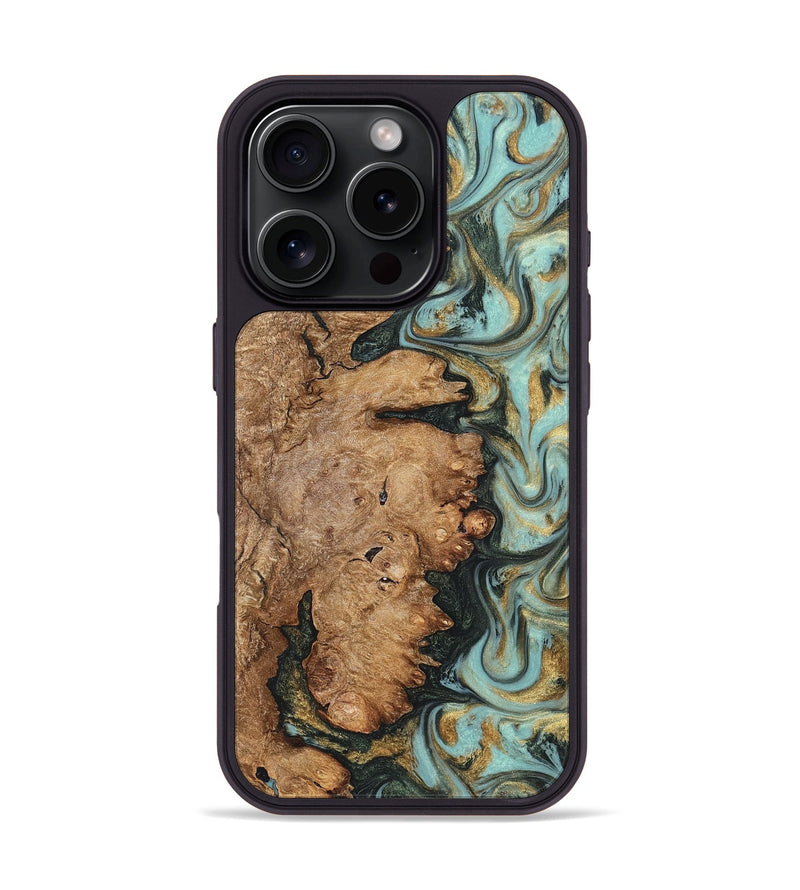 iPhone 16 Pro Wood Phone Case - Noa (Green, 822207)