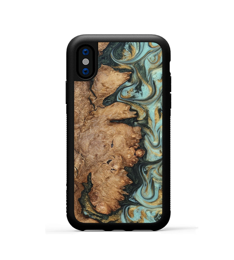 iPhone Xs Wood Phone Case - Noa (Green, 822207)