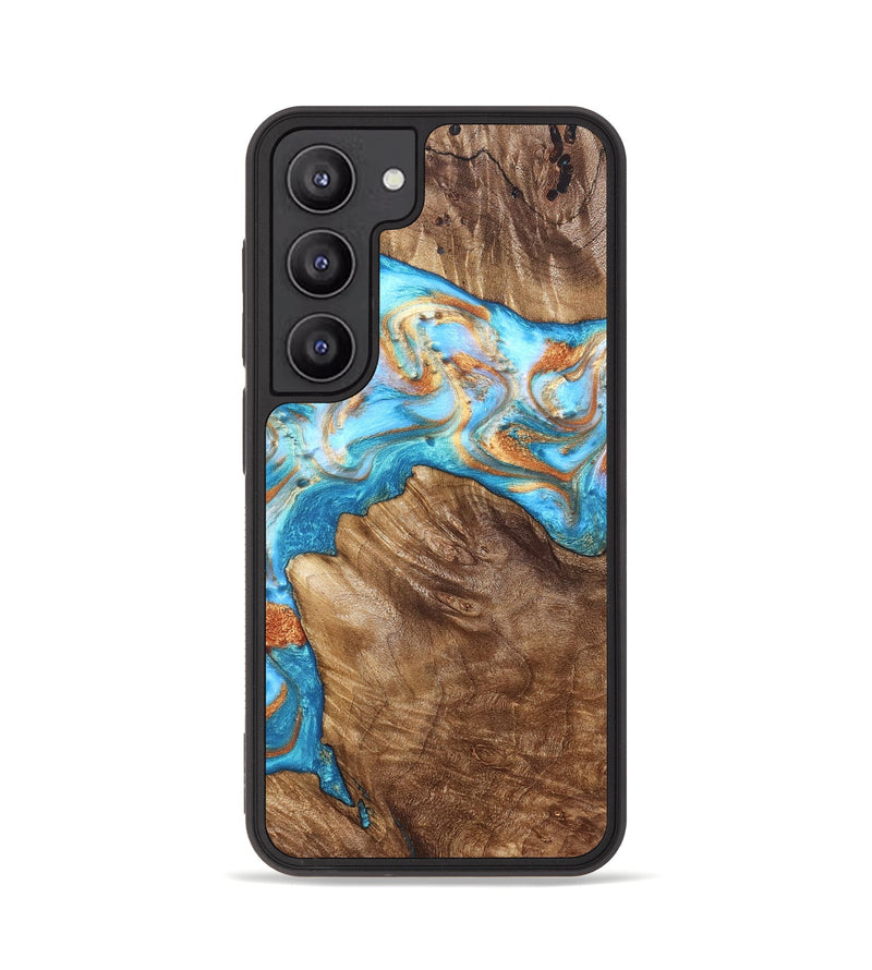 Galaxy S23 Wood Phone Case - Hanna (Teal & Gold, 822208)