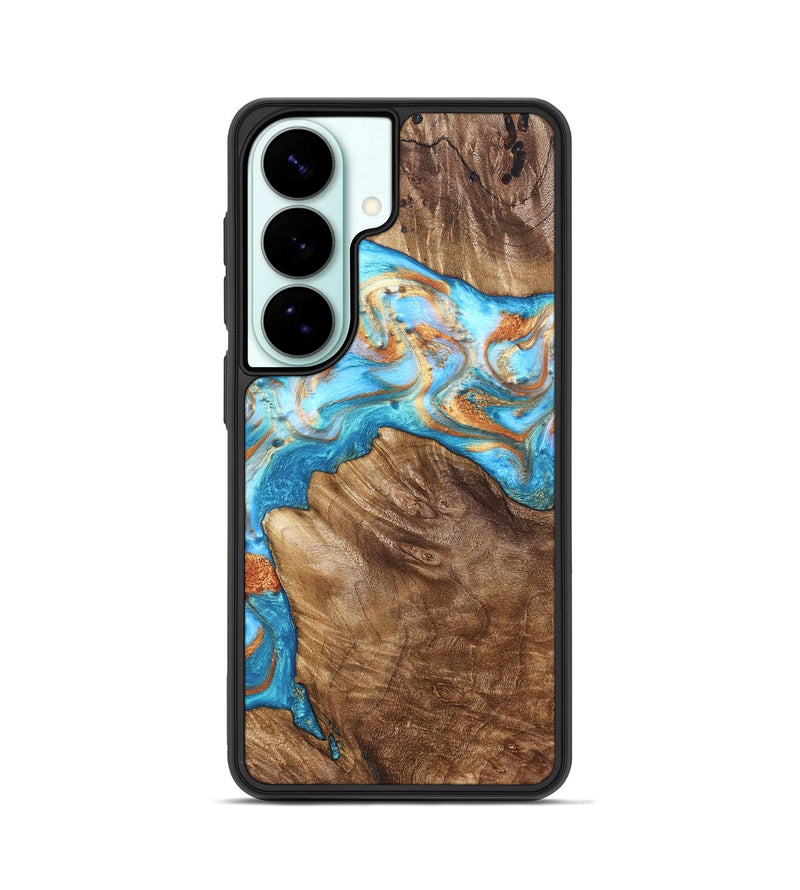Galaxy S26 Wood Phone Case - Hanna (Teal & Gold, 822208)