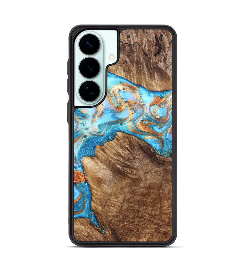 Galaxy S26 Plus Wood Phone Case - Hanna (Teal & Gold, 822208)