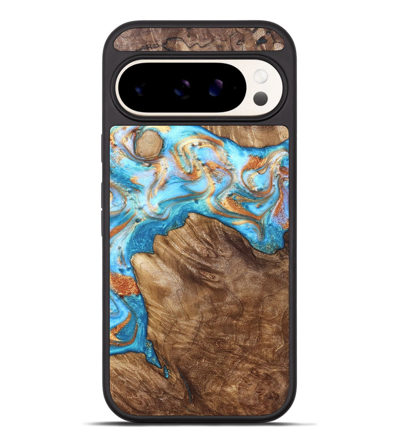 Pixel 9 Pro XL Wood Phone Case - Hanna (Teal & Gold, 822208)