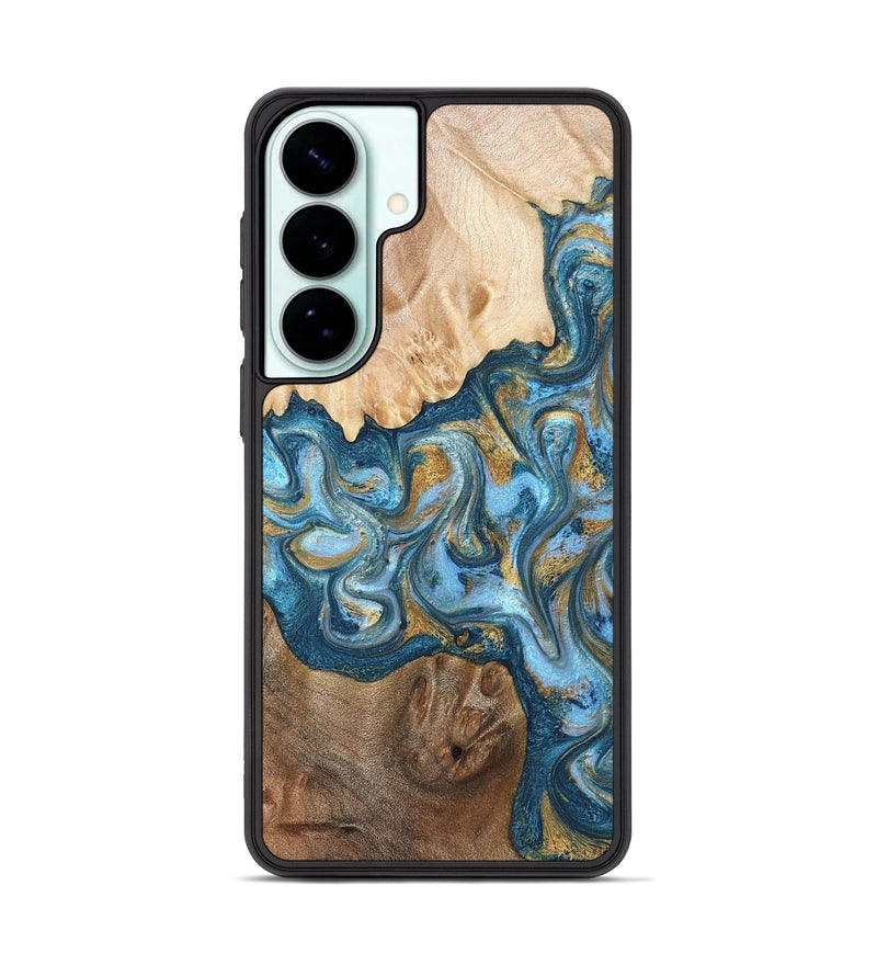 Galaxy S26 Plus Wood Phone Case - Evie (Teal & Gold, 822209)