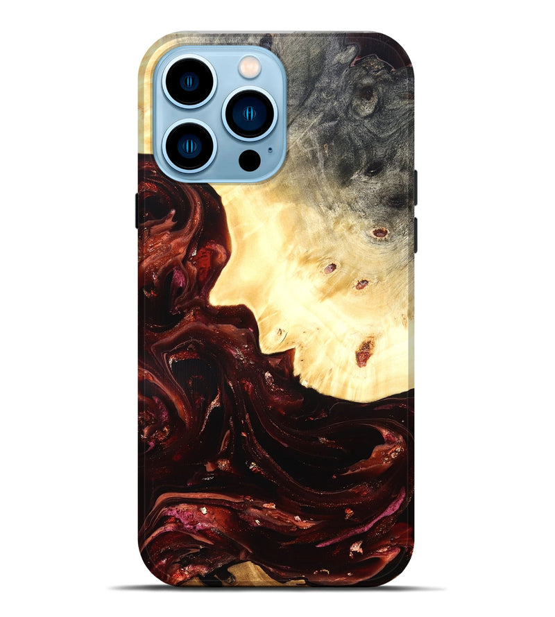 iPhone 14 Pro Max Wood Live Edge Phone Case - Brett (Red, 822235)