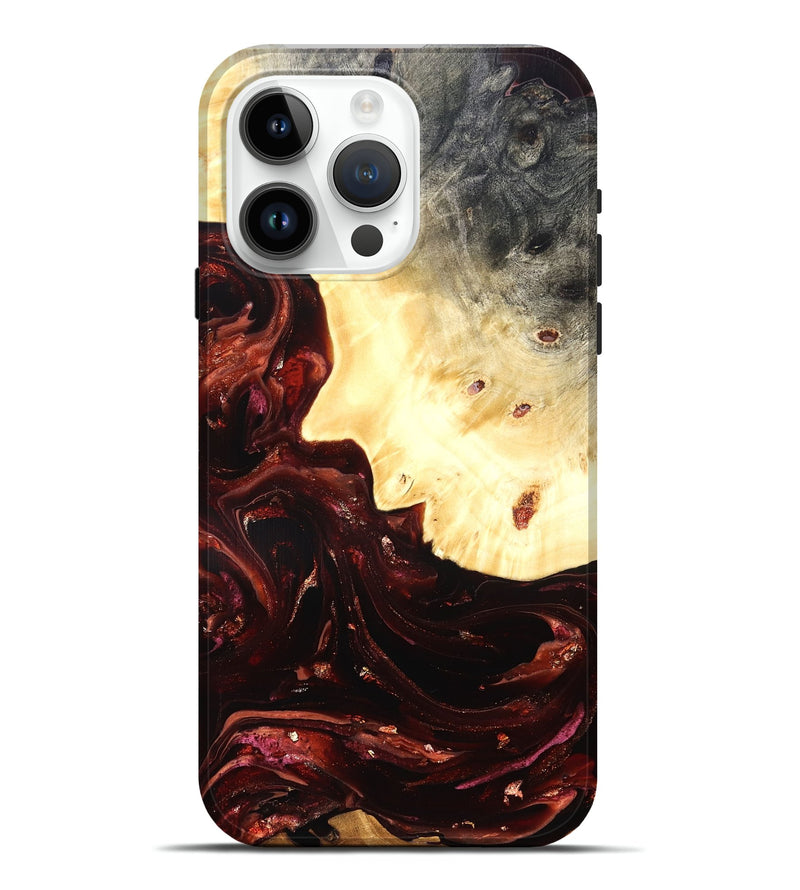 iPhone 15 Pro Max Wood Live Edge Phone Case - Brett (Red, 822235)