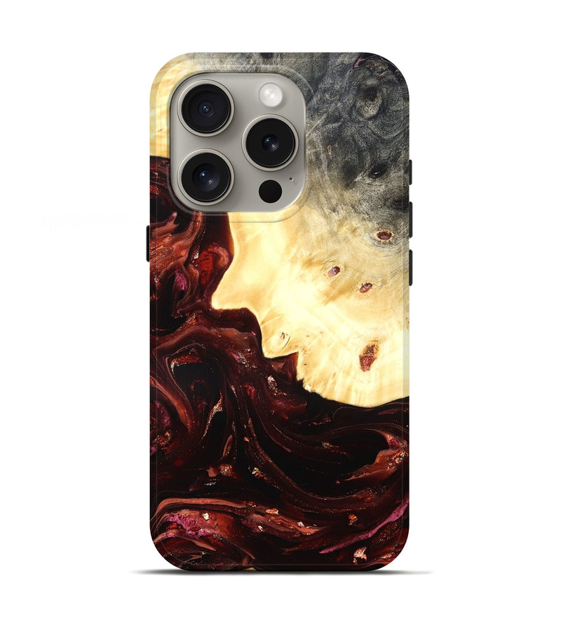 iPhone 16 Pro Wood Live Edge Phone Case - Brett (Red, 822235)