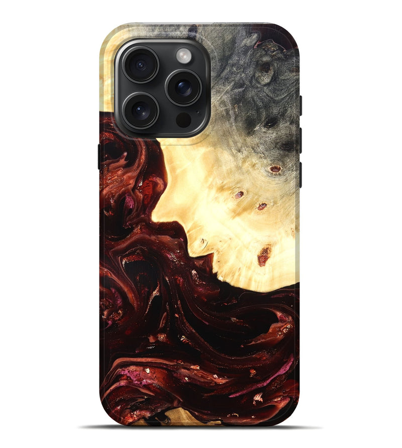 iPhone 16 Pro Max Wood Live Edge Phone Case - Brett (Red, 822235)