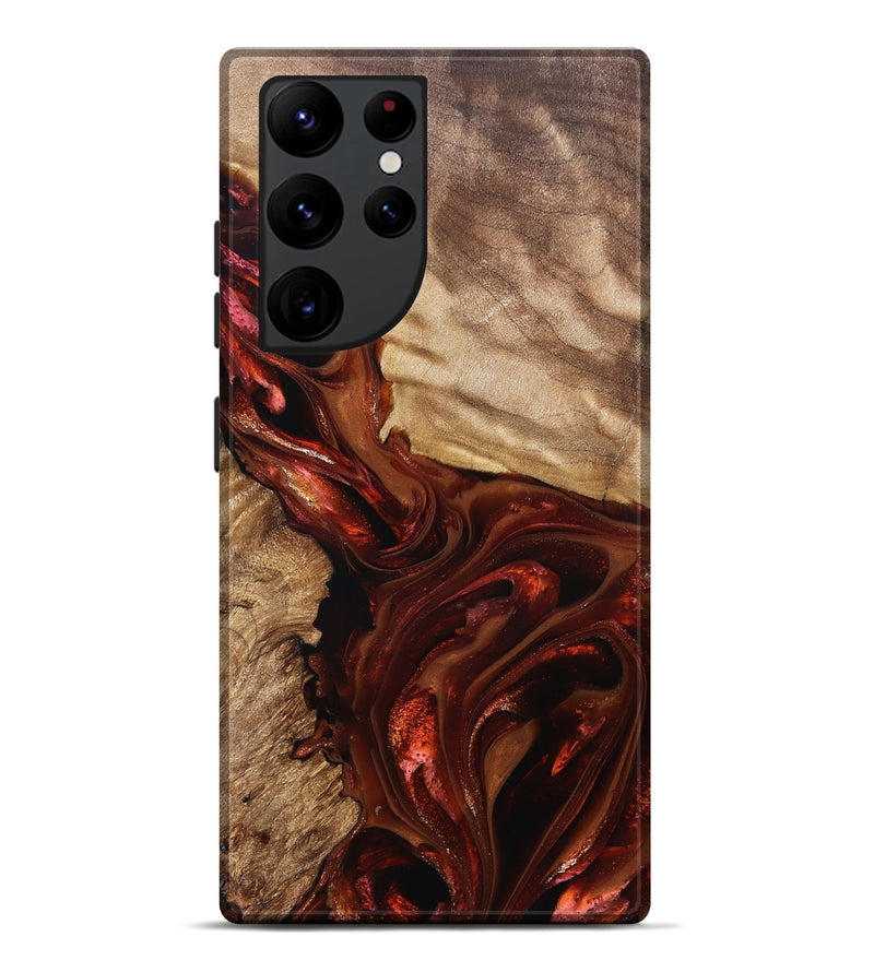 Galaxy S22 Ultra Wood Live Edge Phone Case - Ardith (Red, 822236)