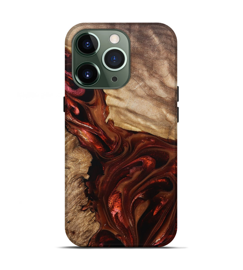 iPhone 13 Pro Wood Live Edge Phone Case - Ardith (Red, 822236)