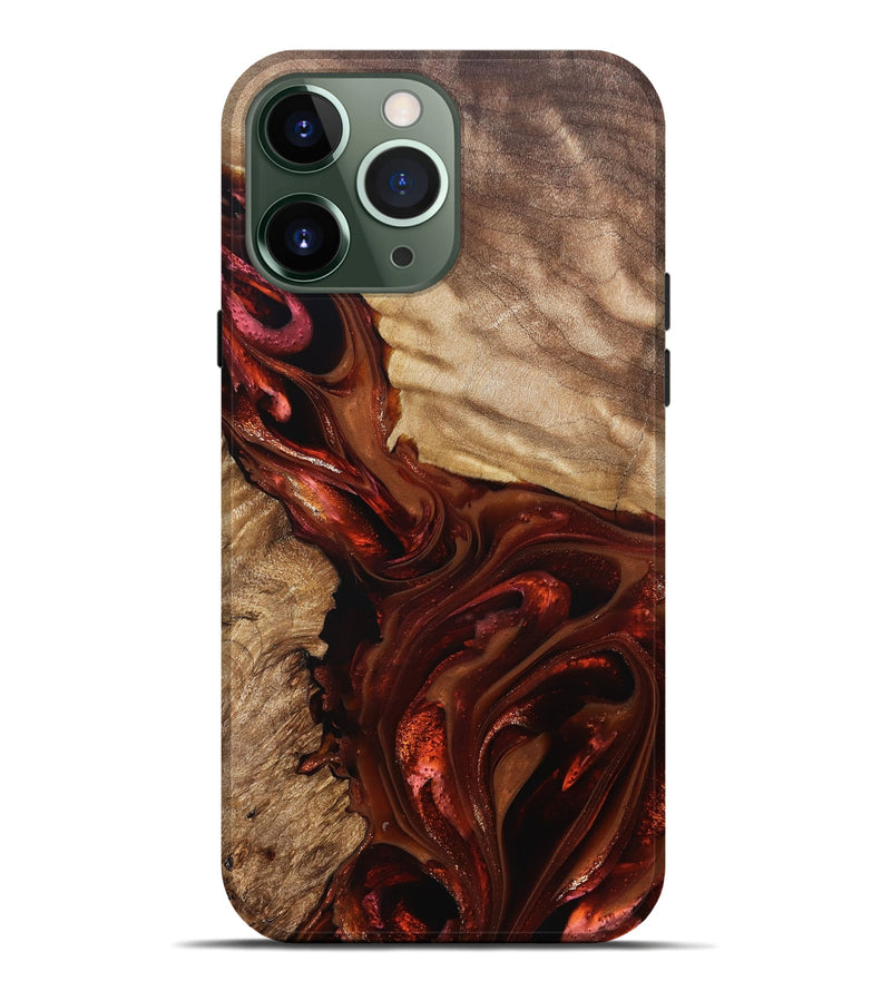 iPhone 13 Pro Max Wood Live Edge Phone Case - Ardith (Red, 822236)