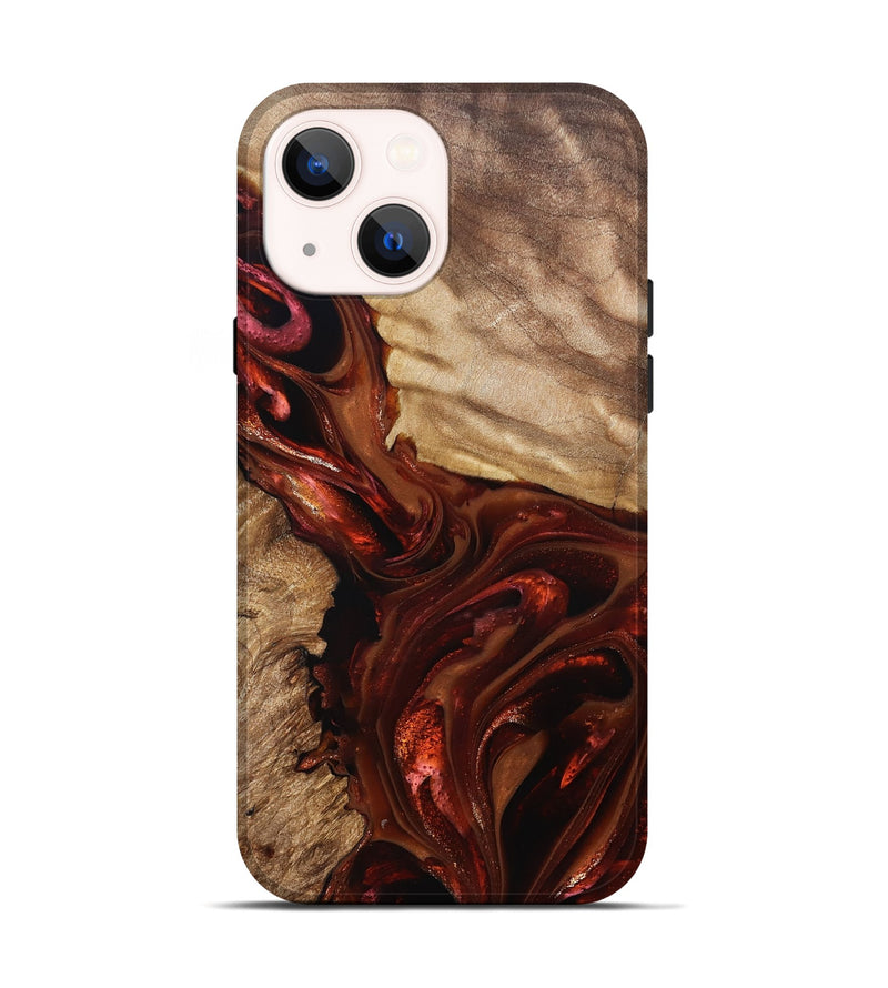 iPhone 14 Wood Live Edge Phone Case - Ardith (Red, 822236)