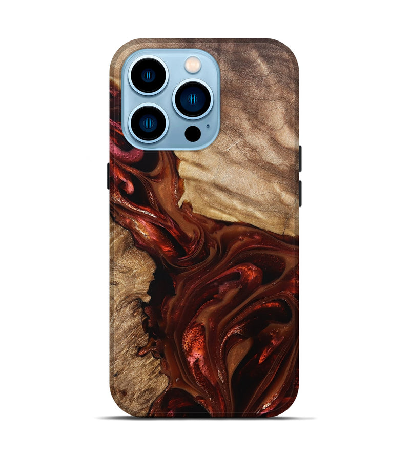 iPhone 14 Pro Wood Live Edge Phone Case - Ardith (Red, 822236)