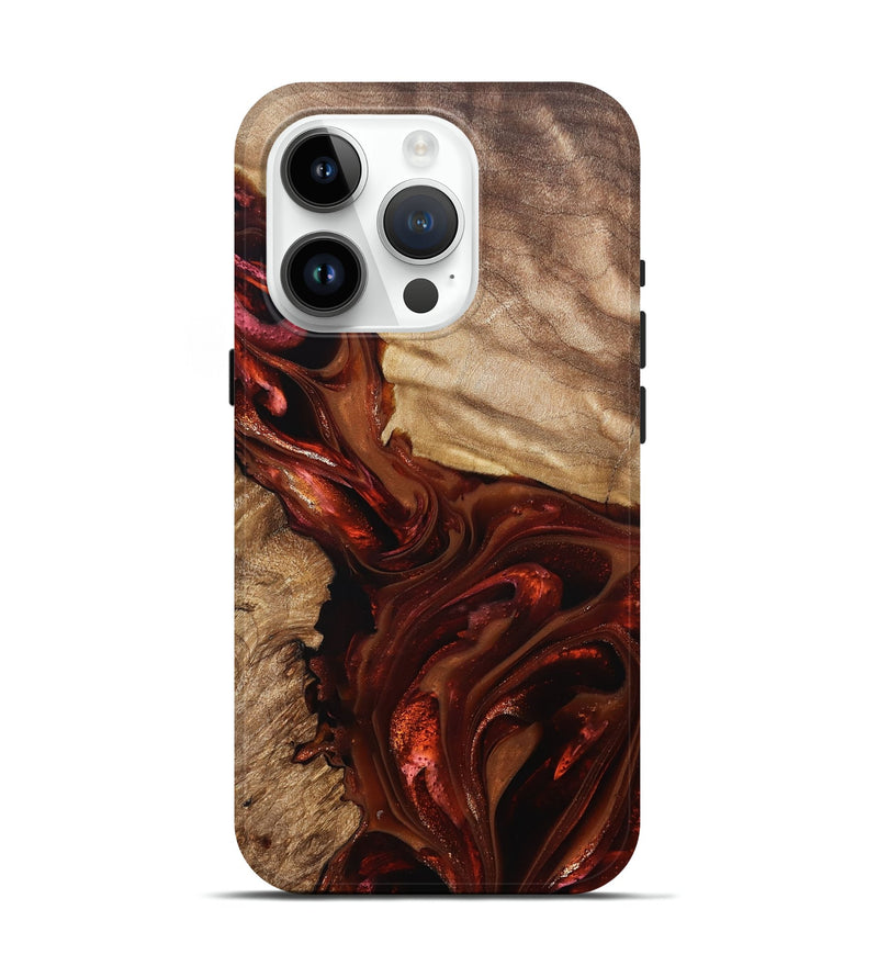 iPhone 15 Pro Wood Live Edge Phone Case - Ardith (Red, 822236)