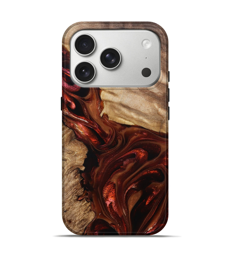 iPhone 17 Pro Wood Live Edge Phone Case - Ardith (Red, 822236)