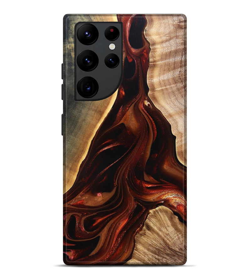 Galaxy S22 Ultra Wood Live Edge Phone Case - Johnnie (Red, 822238)