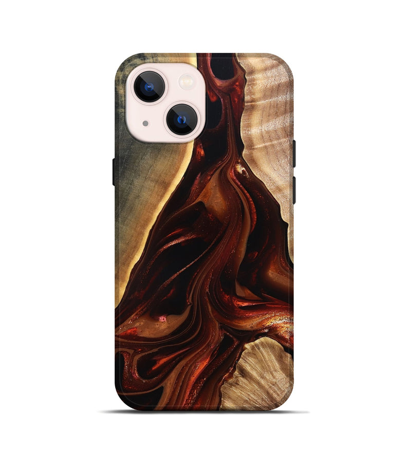 iPhone 13 mini Wood Live Edge Phone Case - Johnnie (Red, 822238)