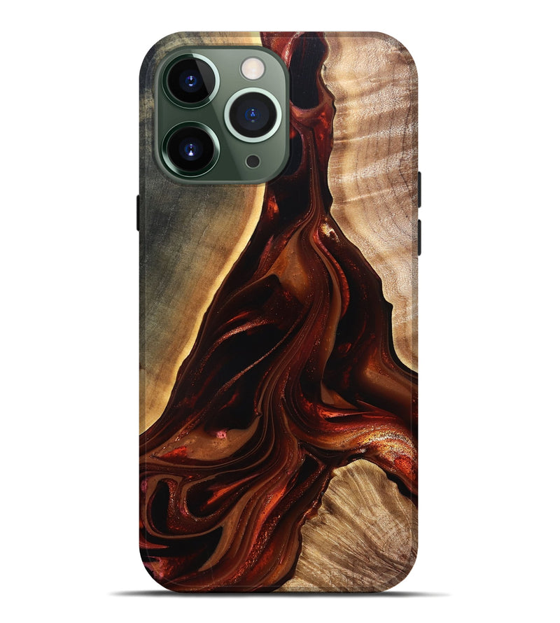iPhone 13 Pro Max Wood Live Edge Phone Case - Johnnie (Red, 822238)