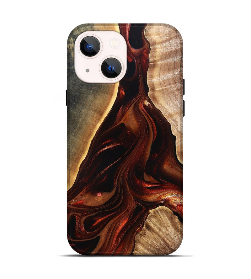 iPhone 14 Wood Live Edge Phone Case - Johnnie (Red, 822238)