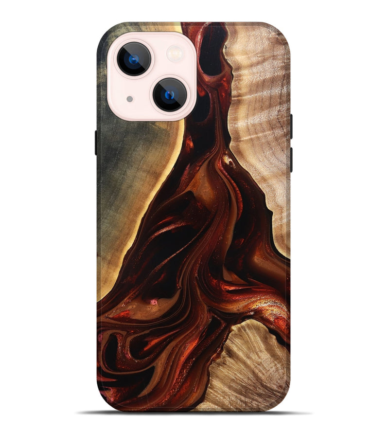 iPhone 14 Plus Wood Live Edge Phone Case - Johnnie (Red, 822238)
