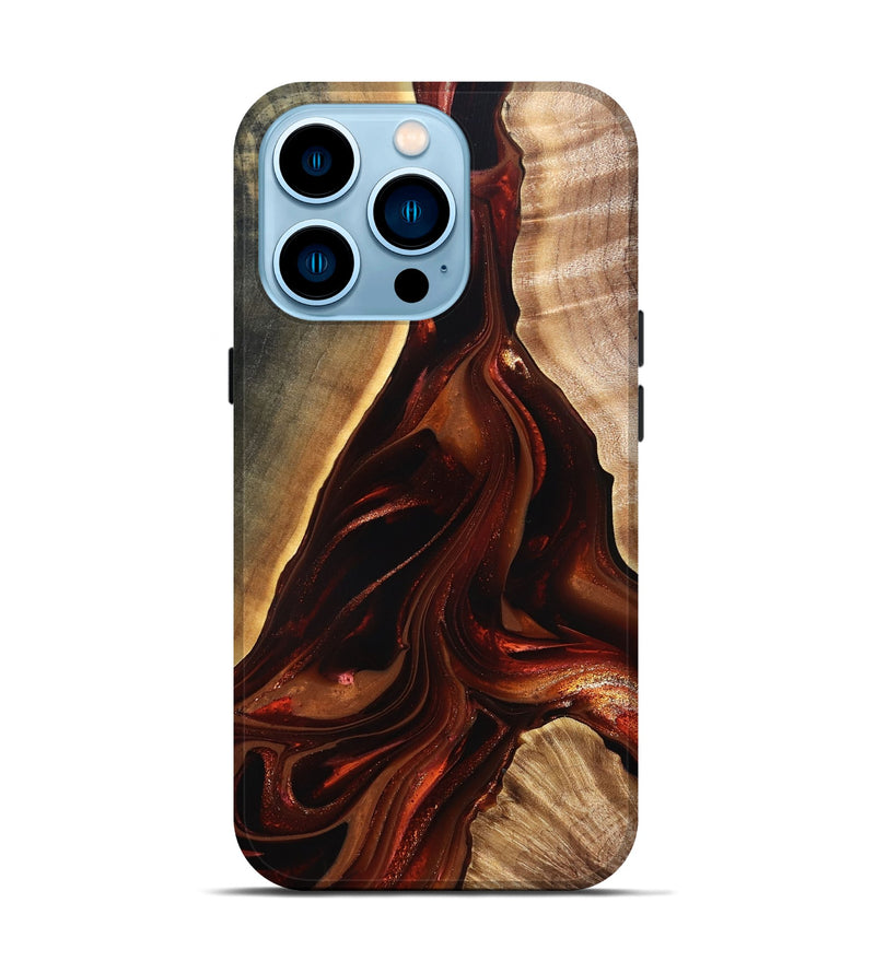 iPhone 14 Pro Wood Live Edge Phone Case - Johnnie (Red, 822238)