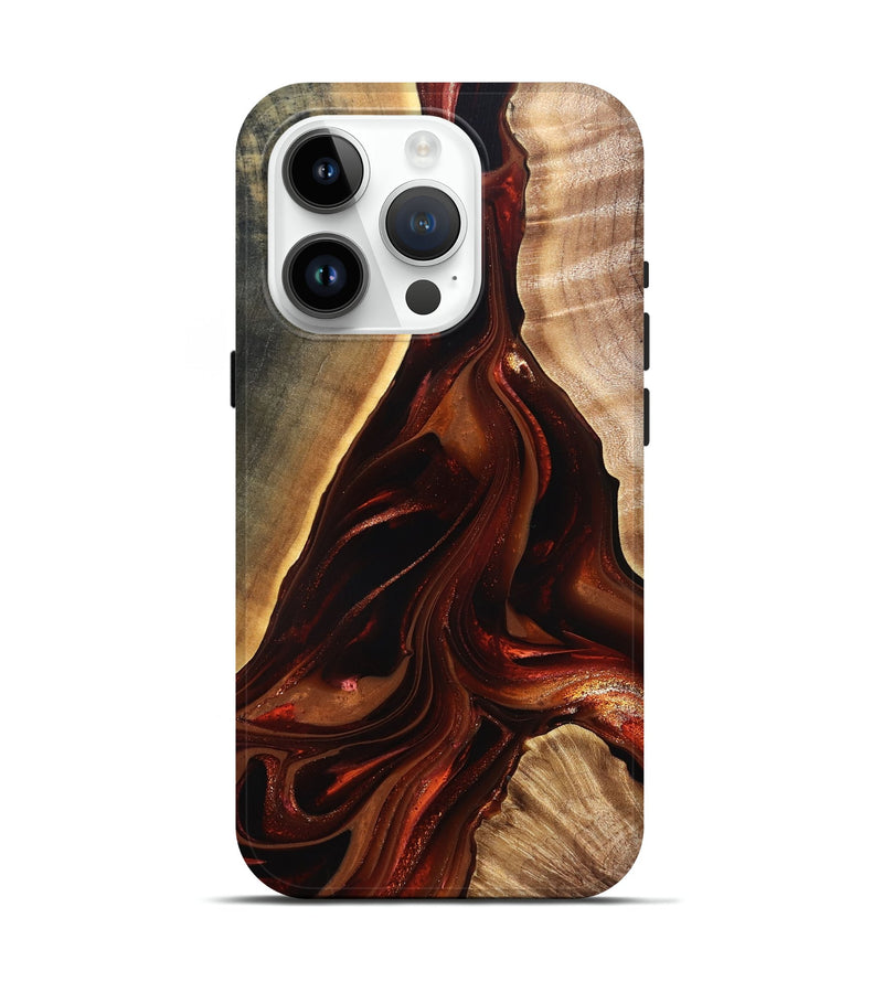 iPhone 15 Pro Wood Live Edge Phone Case - Johnnie (Red, 822238)
