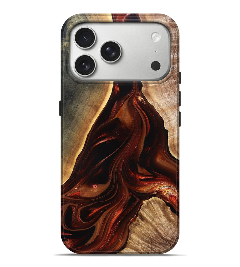 iPhone 17 Pro Max Wood Live Edge Phone Case - Johnnie (Red, 822238)