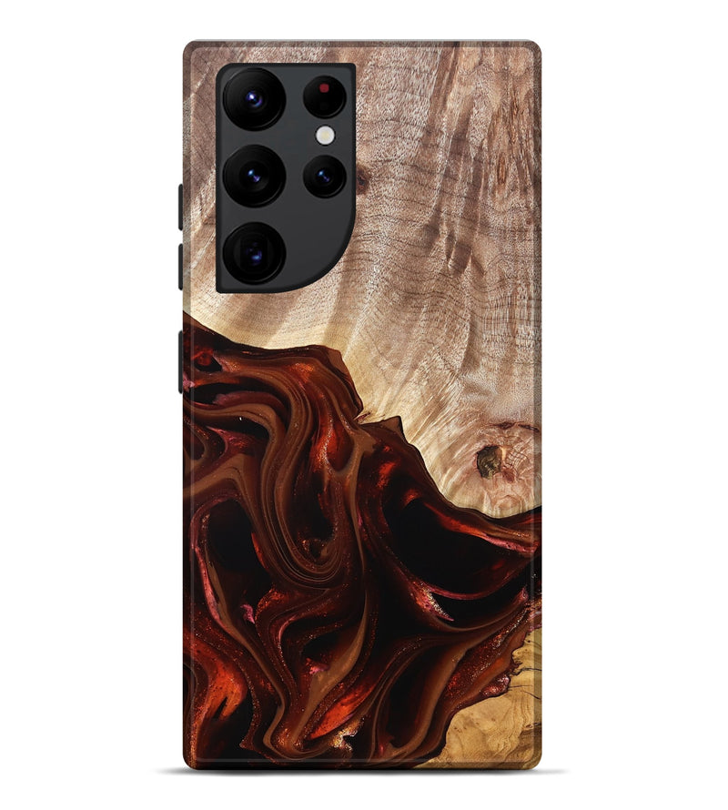 Galaxy S22 Ultra Wood Live Edge Phone Case - Jacalyn (Red, 822240)