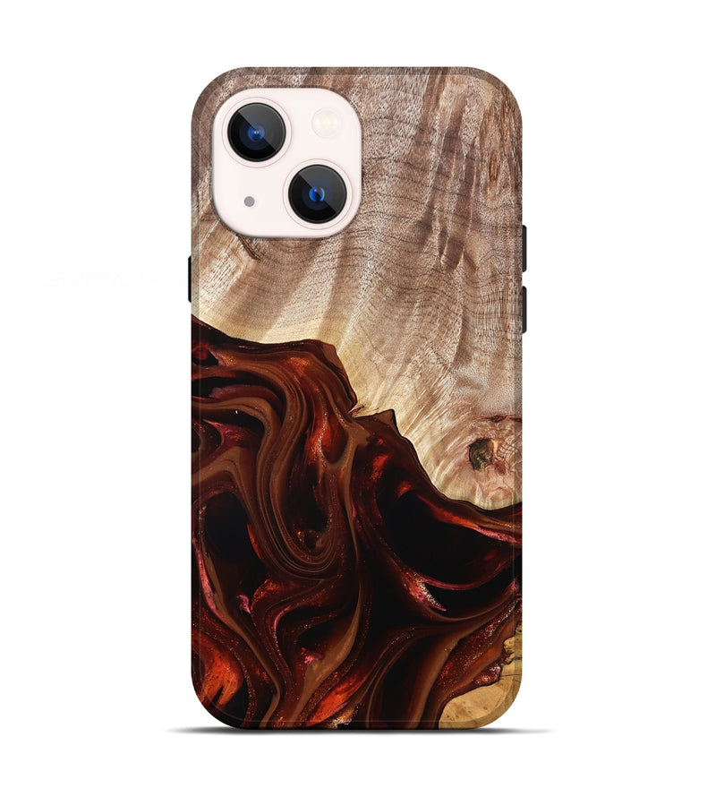 iPhone 13 Wood Live Edge Phone Case - Jacalyn (Red, 822240)