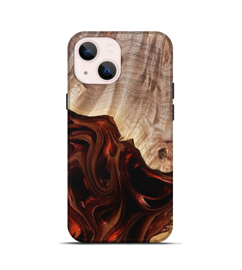 iPhone 13 mini Wood Live Edge Phone Case - Jacalyn (Red, 822240)