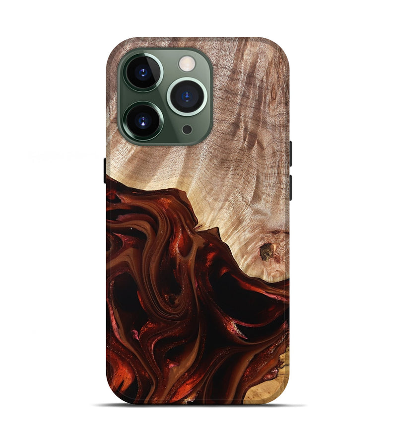iPhone 13 Pro Wood Live Edge Phone Case - Jacalyn (Red, 822240)