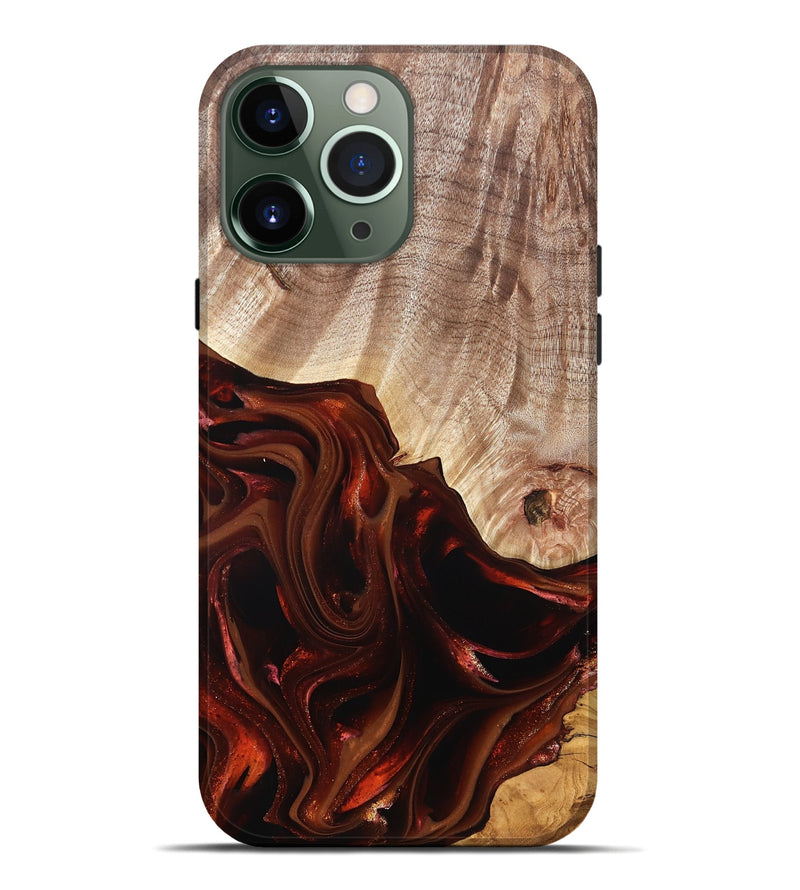 iPhone 13 Pro Max Wood Live Edge Phone Case - Jacalyn (Red, 822240)