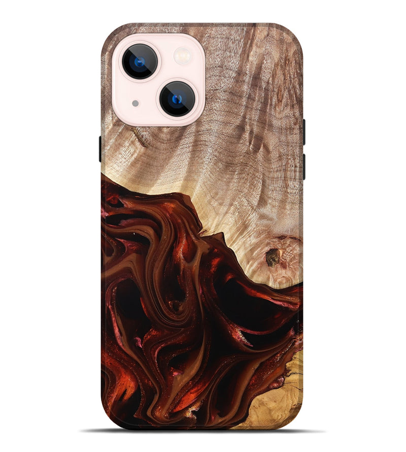 iPhone 14 Plus Wood Live Edge Phone Case - Jacalyn (Red, 822240)