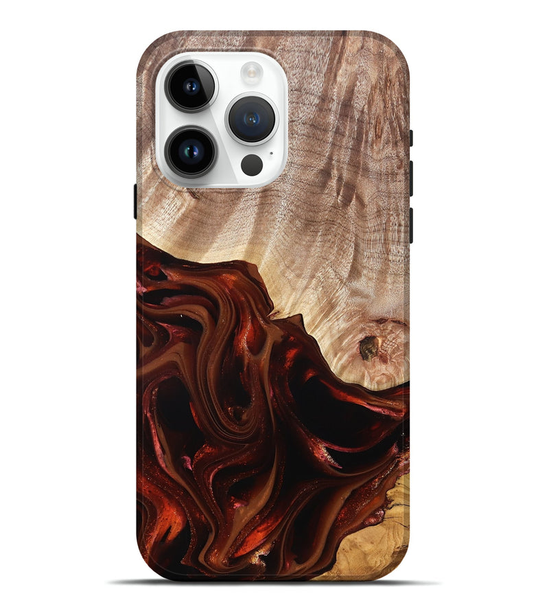 iPhone 15 Pro Max Wood Live Edge Phone Case - Jacalyn (Red, 822240)